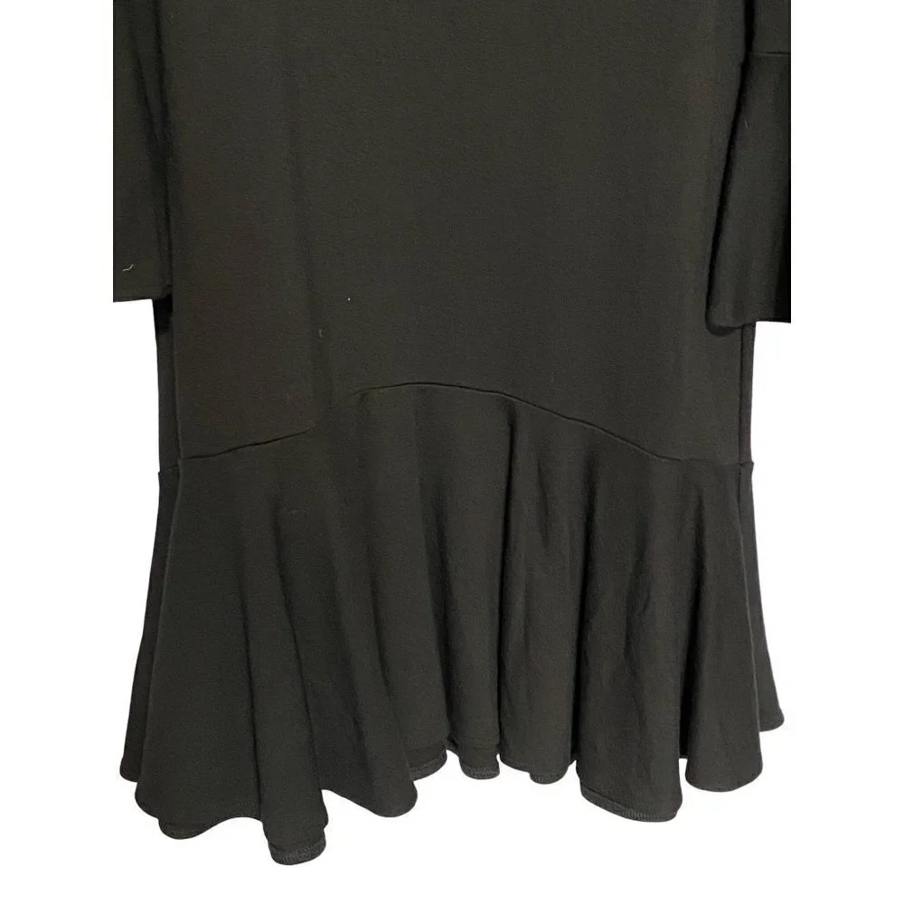 French Connection Matuka Lula Black Ruffle Hem Bell Sleeves Dress Women's Size 4